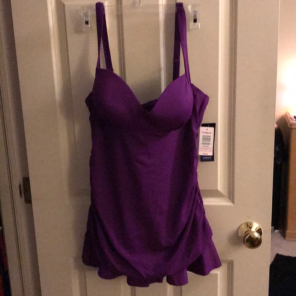 Torrid purple one piece bathing suit
